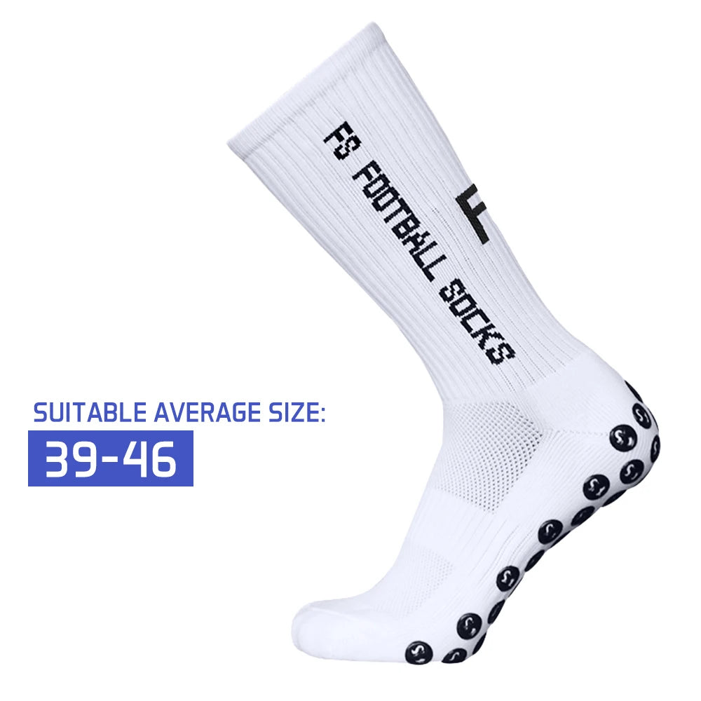 3 Pairs Running Socks Outdoor Sports Stretch Socks Athletic Football Soccer Socks Anti Slip Socks with Grips for Ball Sports