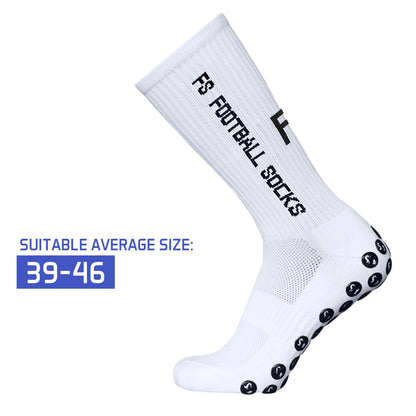 3 Pairs Running Socks Outdoor Sports Stretch Socks Athletic Football Soccer Socks Anti Slip Socks with Grips for Ball Sports