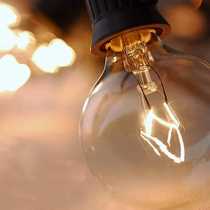 G40 Globe Clear Replacement Light Bulbs 7W Tungsten Edison Bulbs E12 2200K Warm White for Patio Lighting Decoration Wedding