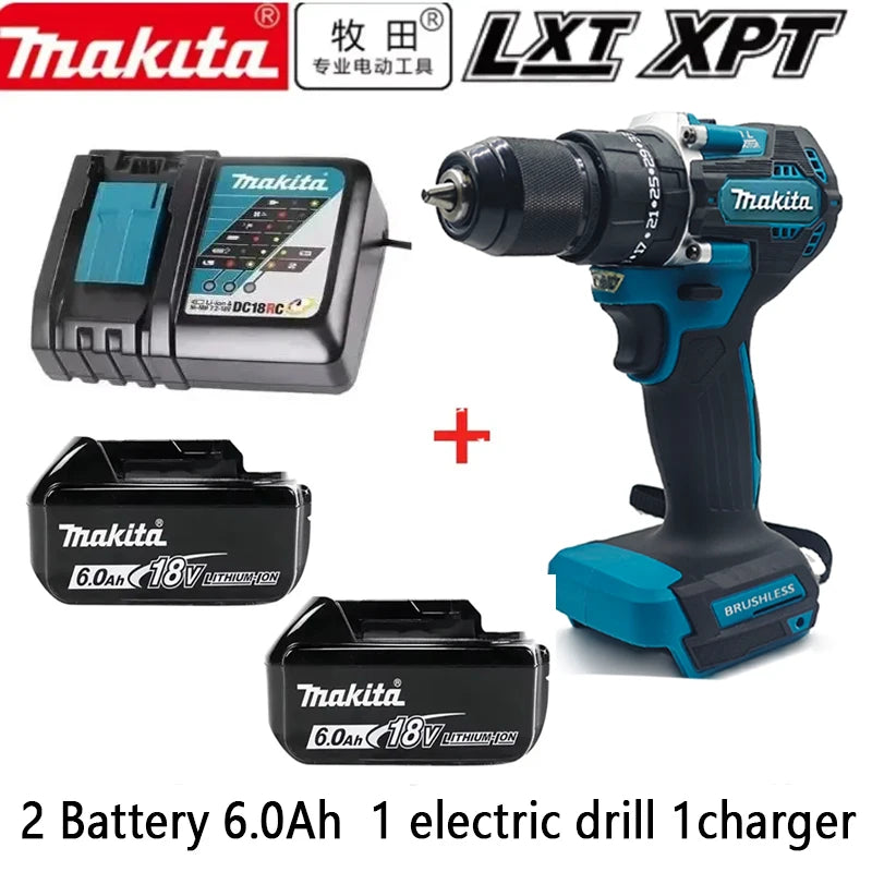 Makita DDF487 (EU-plug)  10mm brushless 18V lithium rechargeable impact drill household hand drill high torque electric screwdriver DDF487