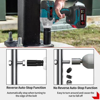 ONEVAN Brushless Electric Impact Wrench 520 N.M 1/2" Cordless Screwdriver Drilling Power Wrench Tool For Makita 18V Battery Pin