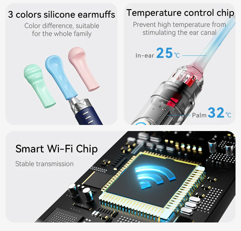 Upgraded Smart Visual Ear Wax Cleaner With Camera 800W HD Endoscope Multi-Functional Visual Ear Cleaning Tool Includes Storage