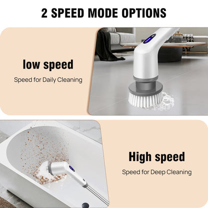 DayPlus 10 in 1 Electric Spin Scrubber Cordless Rechargeable, Electric Cleaning Brush Adjustable Handle Shower Cleaner Brush