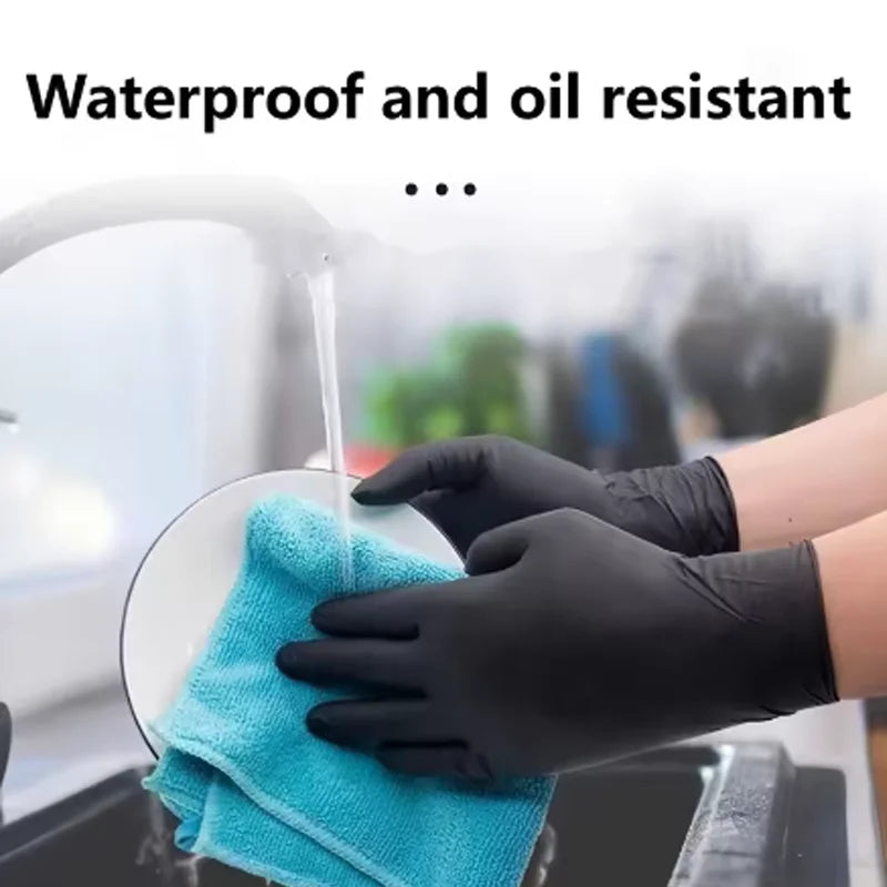 30/50/100/200PCS Black Nitrile Gloves Disposable Protection  Composite Household Cleaning Catering Baking Waterproof Gloves