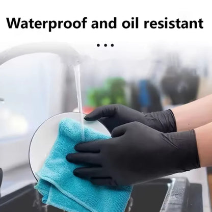 30/50/100/200PCS Black Nitrile Gloves Disposable Protection  Composite Household Cleaning Catering Baking Waterproof Gloves