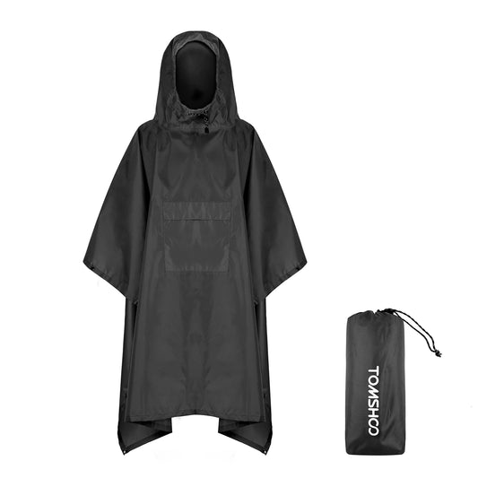 Hooded Lightweight Rain Poncho with Pocket | Waterproof Rain Gear & Sun Shelter for Camping, Hiking & Travel