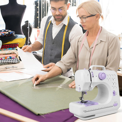 12 Stitches Sewing Machine with Foot Pedal Household Sewing Machine Non-Slip 505A Knitting Machine for DIY Home Sewing Mending