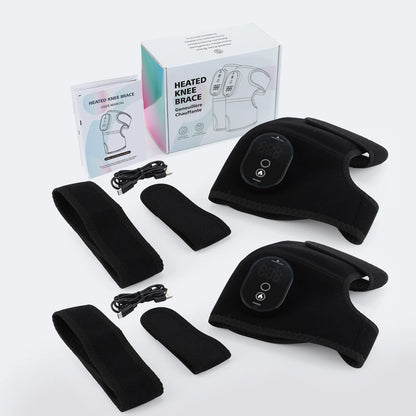 Thermal Knee Massager 3 in 1 Shoulder Knee Elbow Heating Massage Support Brace Rechargeable Vibration Pad Arthritis Muscle Relax