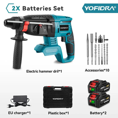 1680W Brushless Electric Hammer Drill 26MM Multifunctional Cordless Rechargeable Screwdriver Tool For Makita 18V Battery Pin