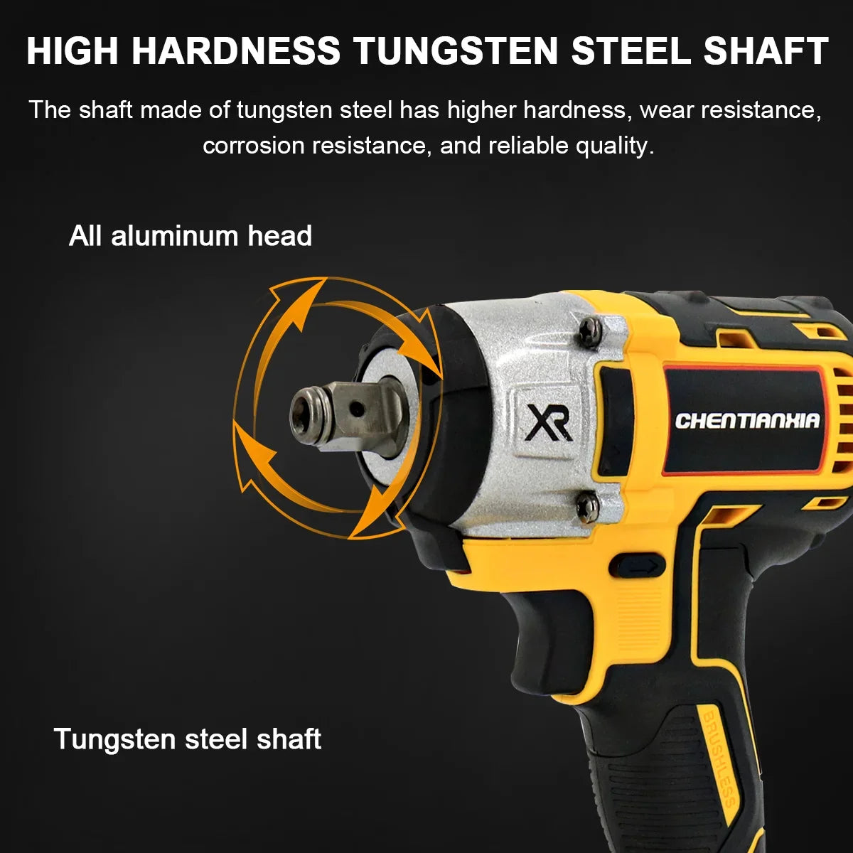 1000Nm 1/2" Cordless Electric Impact Wrench Drill Gun Ratchet Driver Includes 2 Battery, Charger and Kit Bag