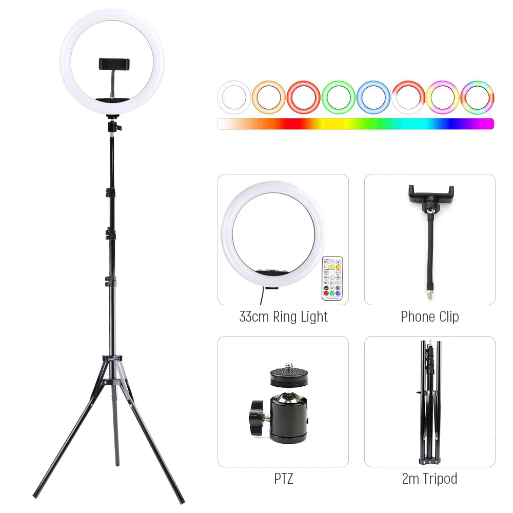 26cm 10inch Led Selfie Ring Light Round Ring Lamp with Phone Holder Photography Fill Lighting with Tripod for Youtube Live Video