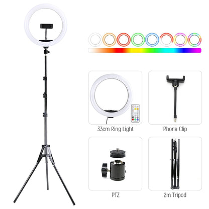 26cm 10inch Led Selfie Ring Light Round Ring Lamp with Phone Holder Photography Fill Lighting with Tripod for Youtube Live Video