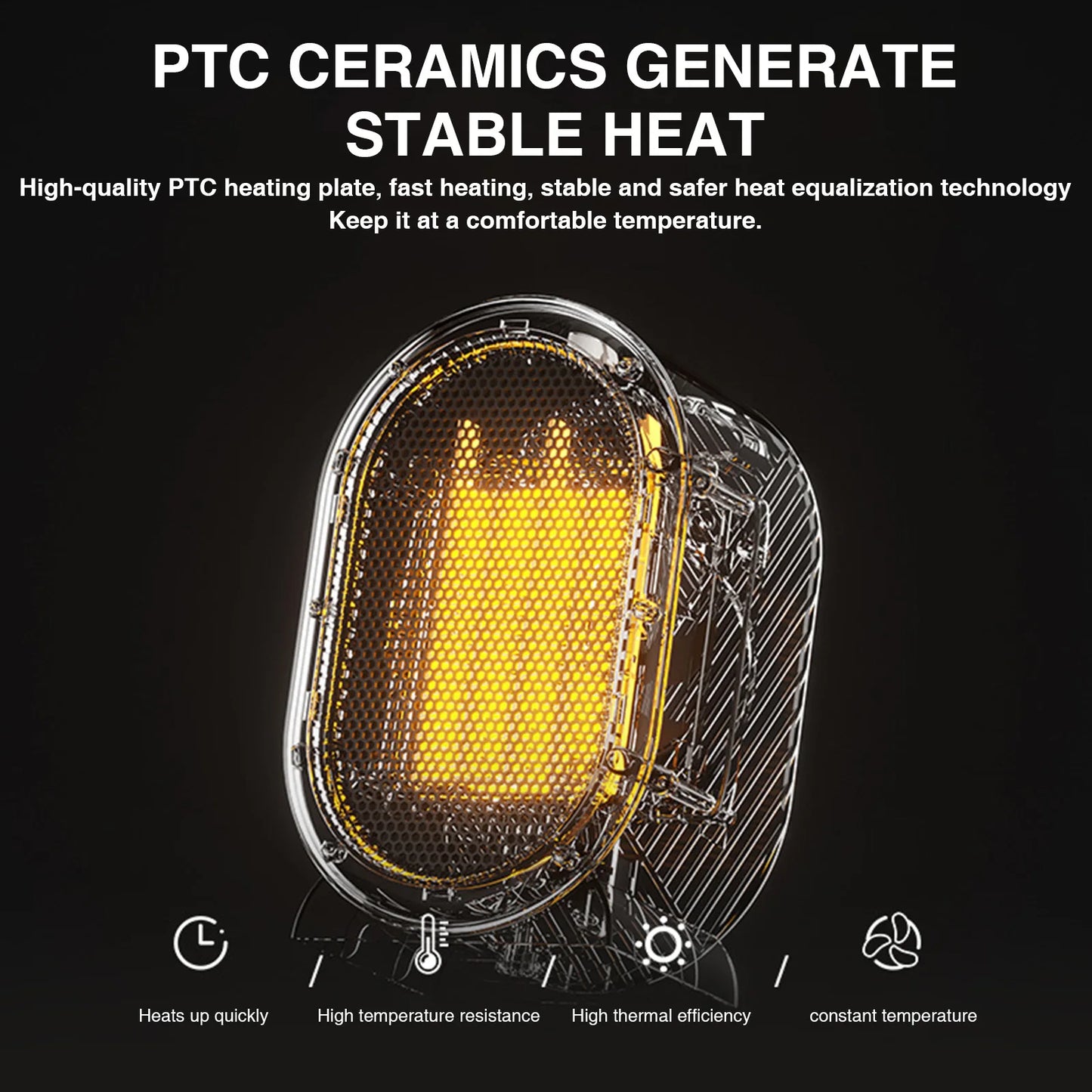 1200W Electric Heater Portable Desktop Fan Heater Heating Warm Air Blower Mini Radiator Home Office Warmer Machine for Winter