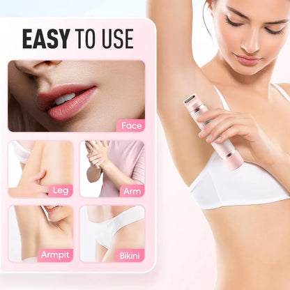 Electric Razors for Women 2-in-1 Rechargeable Bikini Trimmer Painless Body Hair Remover for Ladies Pubic Legs Face Underarms