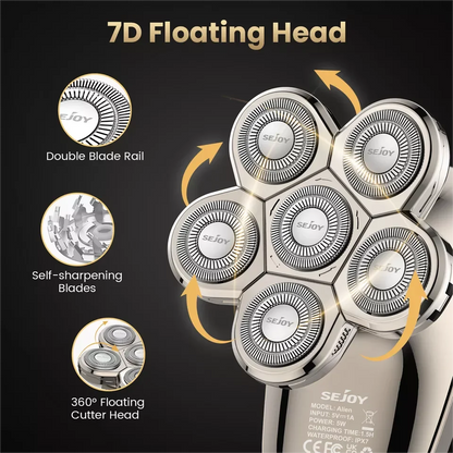 SEJOY Electric Shaver Hair Clipper 5IN1 Beard Trimmer Bald Head Shaver Wet & Dry Men's Electric Hair Trimmer