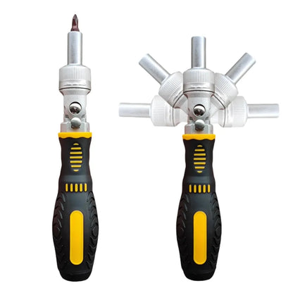 72-Tooth Ratchet two-way screwdriver Set bendable labor-saving screwdriver bit kit one-word cross Household maintenance tool