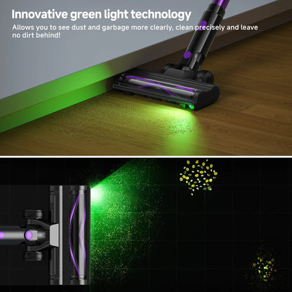 Lubluelu P4 Cordless Vacuum Cleaner 30Kpa Suction, 40Mins Runtime, Self-Standing, Green LED, for Hard Floor Carpet Pet