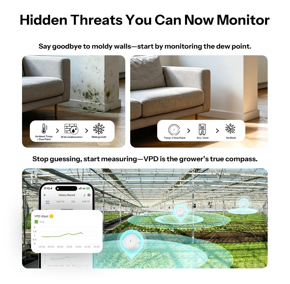 Sonoff Air Pressure Sensor Zigbee Temperature Humidity Barometric Smart Home Indoor Weather Monitor APP Alert Office SNZB-02M