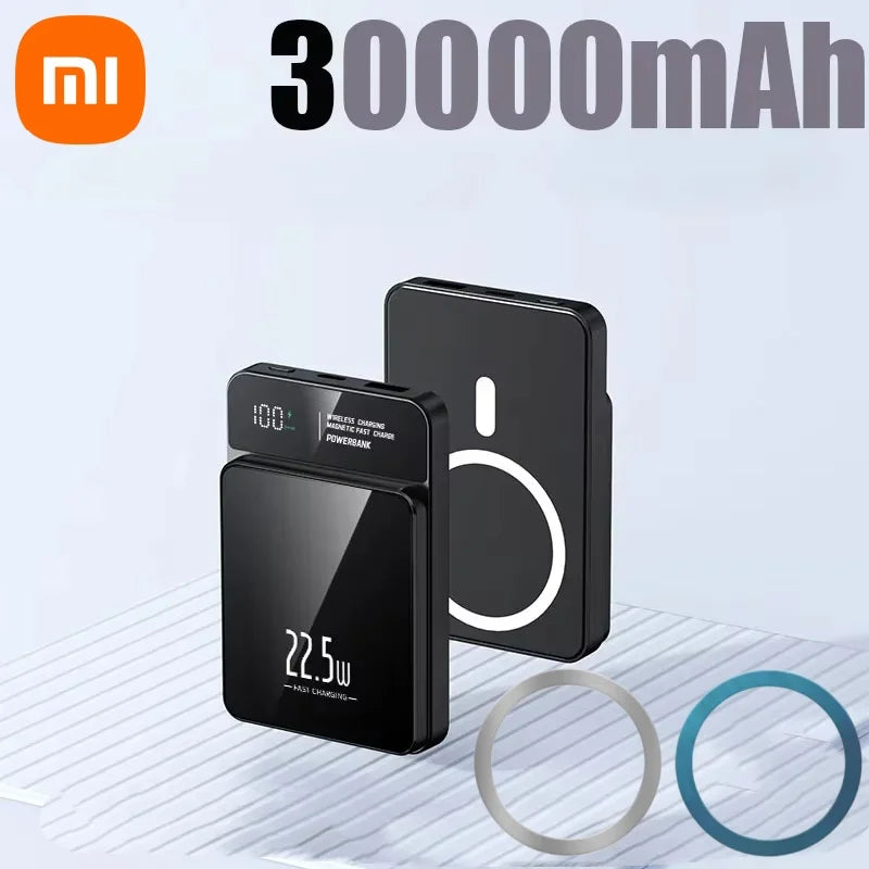 Xiaomi PD 22.5W Fast Charging Power Bank 500000mAh 15W Magsafe Wireless Charger for iPhone 16 Samsung Powerbank Magnetic Ring