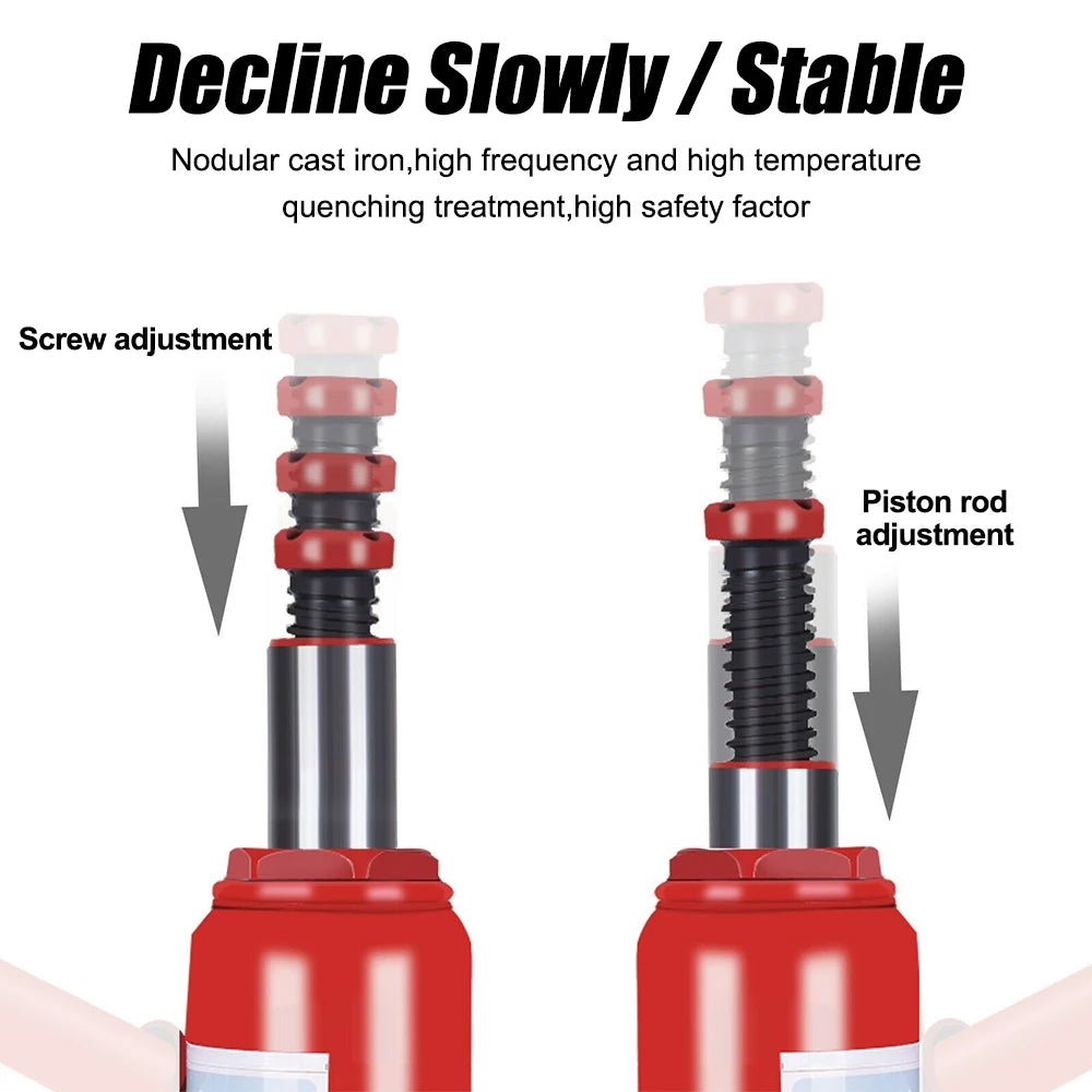 2/5/10/20T Hydraulic Bottle Jack Car Hydraulic Jack Welded Hydraulic Car Bottle Jack for Car Pickup Truck RV Repair Tools