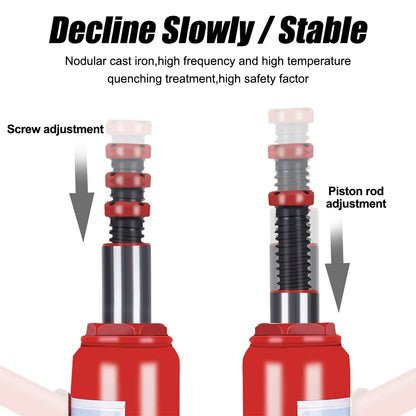 2/5/10/20T Hydraulic Bottle Jack Car Hydraulic Jack Welded Hydraulic Car Bottle Jack for Car Pickup Truck RV Repair Tools