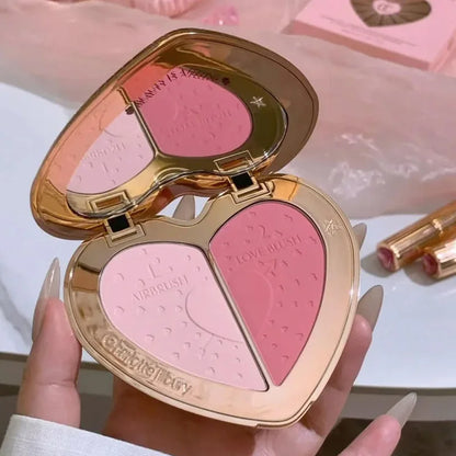 Charlotte Tilbury Shimmer Makeup Air Cushion Lightweight Moisture Oil Control Two Color Heart Shape Powder Blusher Unique Design