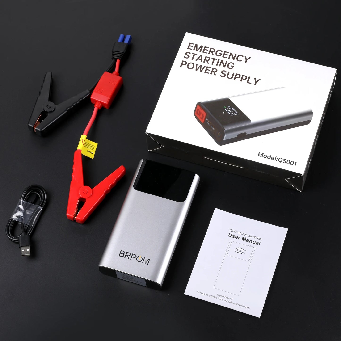 3-in-1 Portable Car Jump Starter 4000A Car Battery Booster Power Bank LED Lighting Small Battery Starter Device for 12V Car