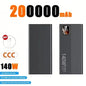 Lenovo CCC 500000mAh Power Bank 140W Large Capacity Portable Super Fast Charging Powerbank Spare Battery Digital Display Charger