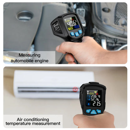 Digital Infrared Thermometer -50 to 800℃ Laser Thermometer -58 to 1472℉ Temperature Meter Digital Thermometer Backlight Alarm