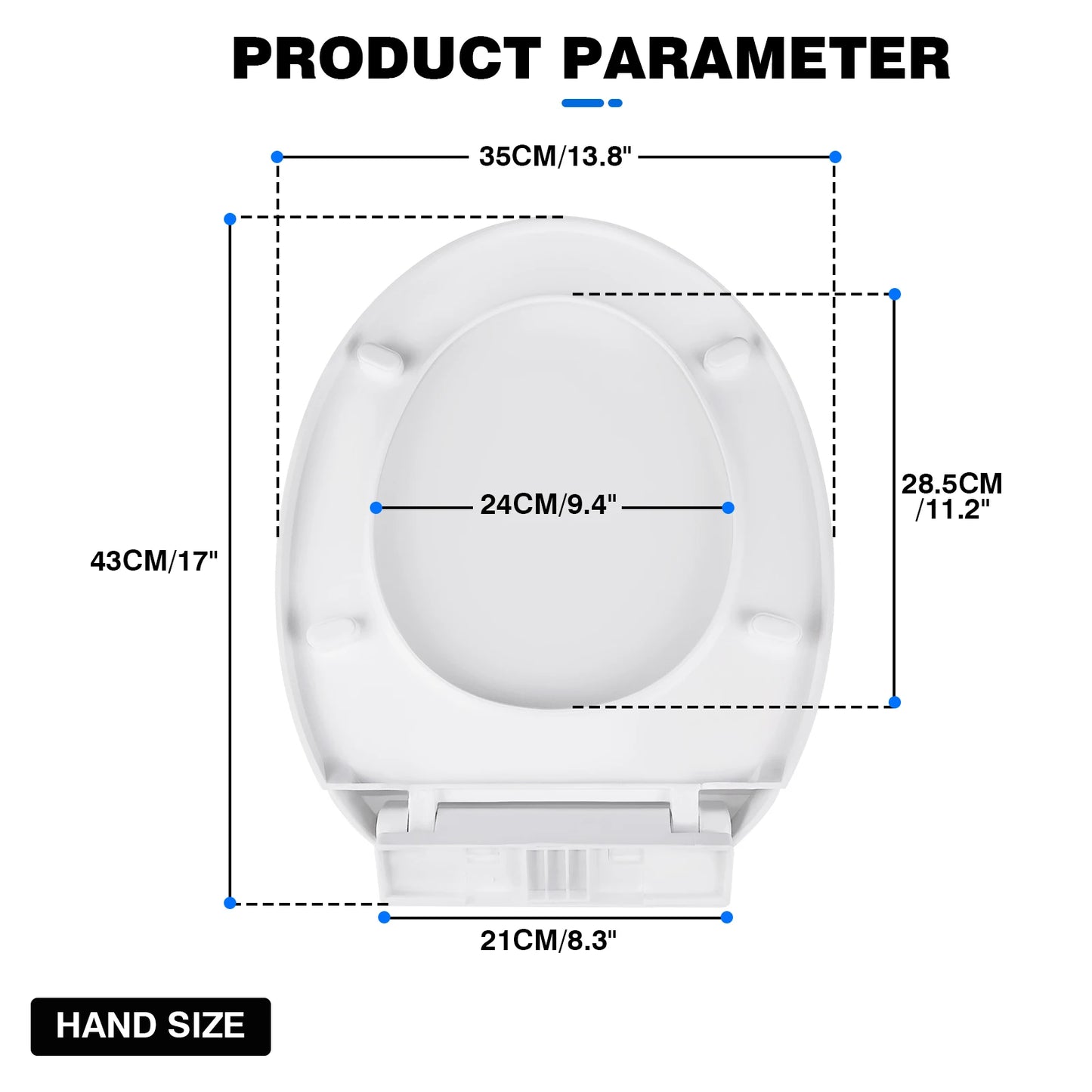 DayPlus Toilet Seat, Soft Close Toilet Seats White with Quick Release, Sturdy Duroplastic Anti-Bacterial Toilet Lid WC Seats