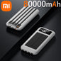 Xiaomi 200000mAh Solar Power Bank Large Capacity Mobile Power Fast Charging Battery with 4 Cables For iPhone Samsung Huawei