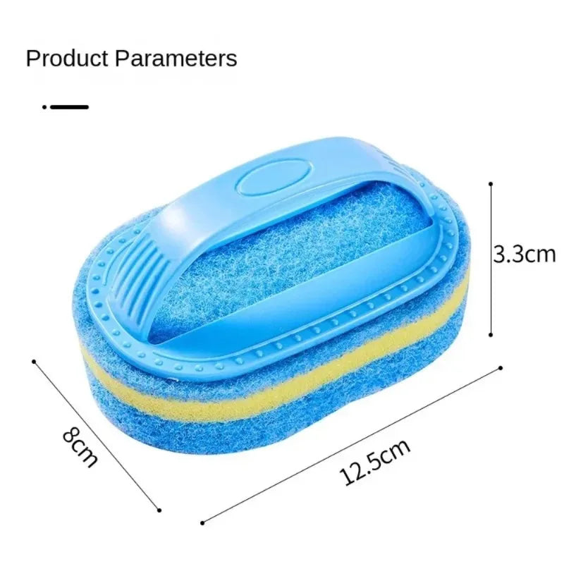 Kitchen Bathroom Toilet Cleaning Magic Sponge Glass Wall Cleaning Bath Brush Handle Sponge Ceramic Window Slot Clean Brush