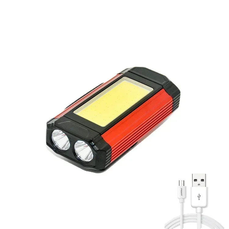 1/2/4PCS Magnetic COB Work Light USB Rechargeable LED Flashlight Portable Lantern Camping Light Type-C Power Bank Function Lamp