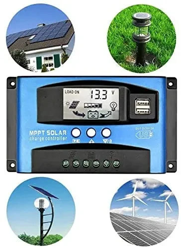 Y&H MPPT Solar Charge Controller 40A 60A 100A with Load/Dual USB /LCD 12V 24V Auto Solar Panel Charger Regulator