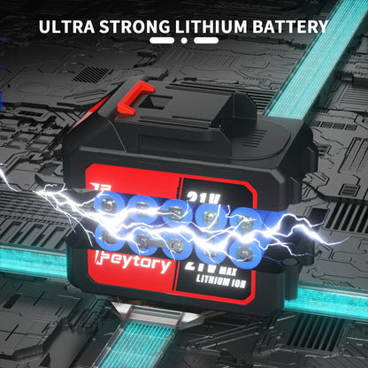 Feytory Cordless Impact Wrench,1/2" Brushless Power Impact Gun,1500N.m Electric Wrench with 4 Sockets&12PCS Screwdriver Bits