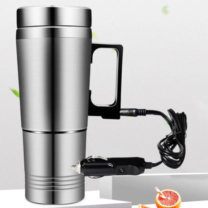Car Electric Heating Cup Travel Electric Kettle Electric Heating Car Kettle 300ML Water Coffee Milk Thermal Mug Stainless Steel