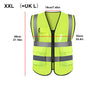 Reflective Safety Vest With 4 Pockets, Durable Protective Vest With Black Resin Zipper, High Visibility Reflective Clothing