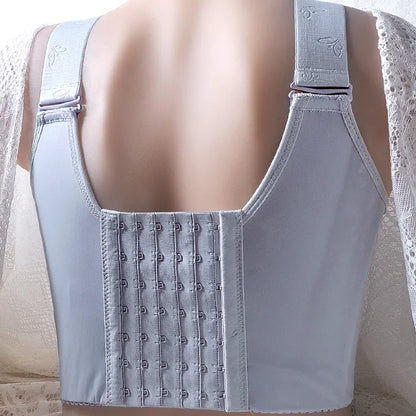 Plus Size Push Up Bra Wireless Front Closure - Seamless Comfort Bralette for Women, No Underwire Lift Support T-Shirt Bra