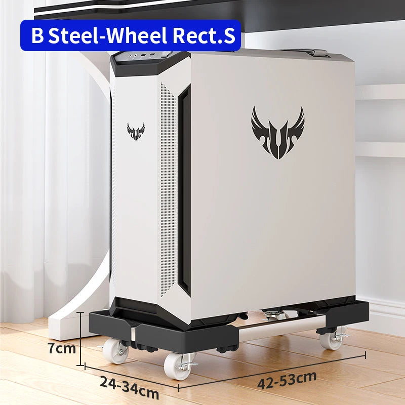 Mobile Extendable Computer Cart Adjustable Stand With Universal Wheels For Office CPU Tower Anti Slip Breathable Design