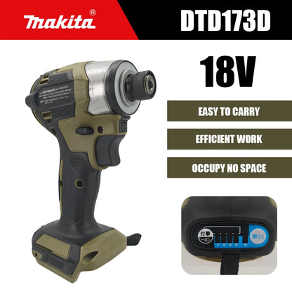 Makita DTD173 1800RPM Cordless Impact Driver 180N.m Brushless Motor Electric Drill Wood/Bolt/T-Mode For Makita Battery