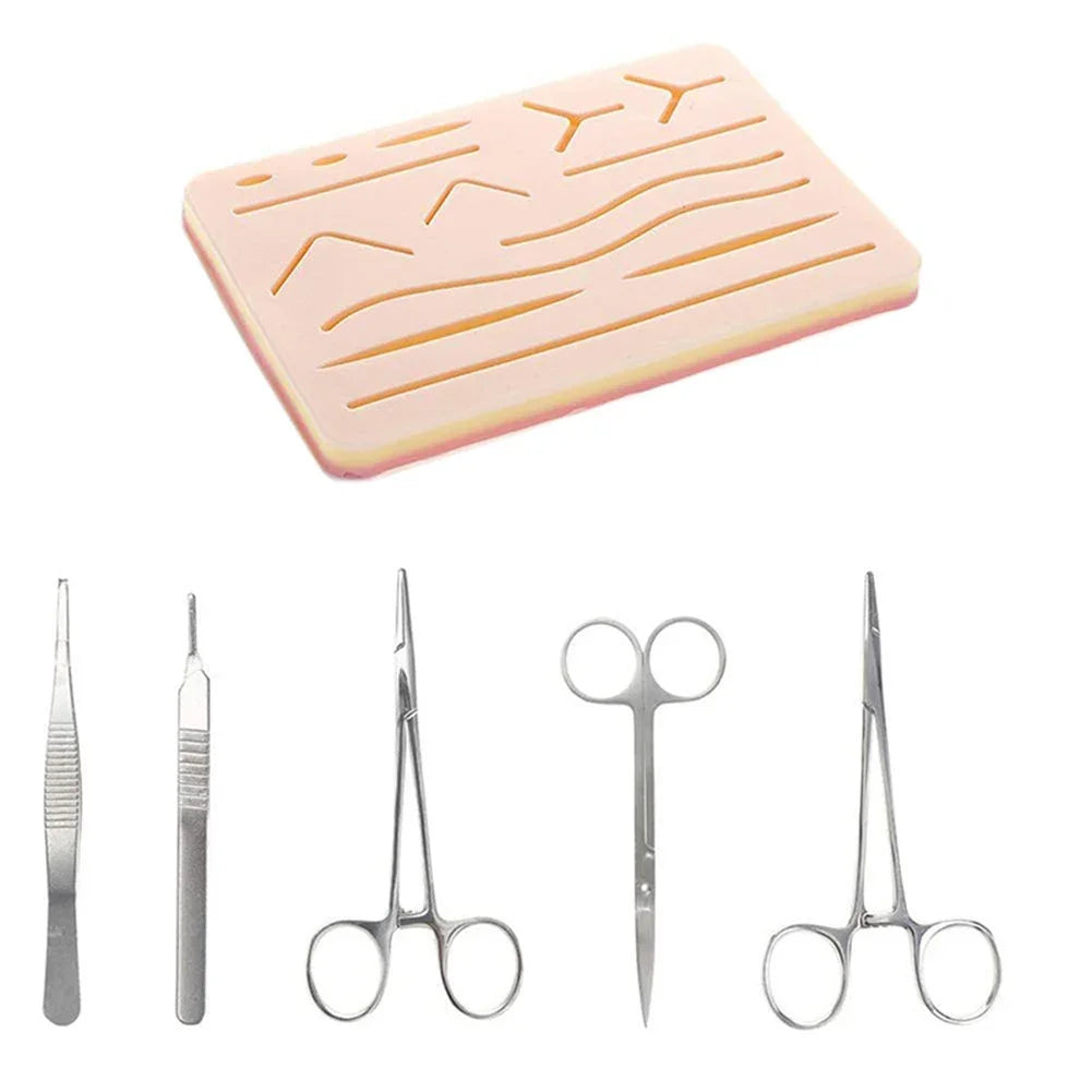 Silicone Skin Suture Training Kit Reusable Traumatic Skin Teaching Module Medical Surgical Suturing Gadgets Supplies