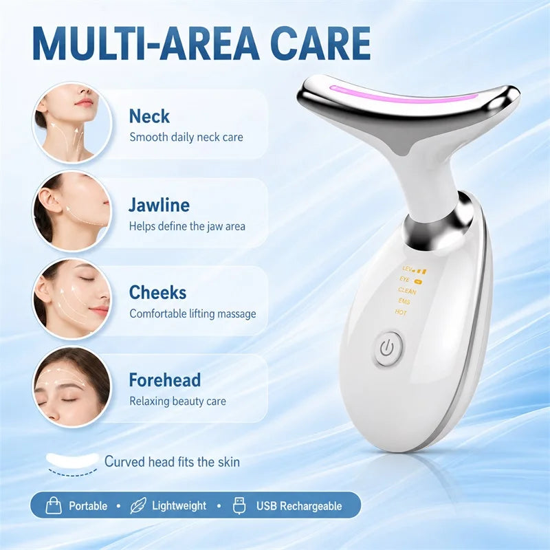 Neck Facial Lifting Device Skin Tightening Anti Wrinkle EMS Microcurrent Face Neck Massager Double Chin Remover Beauty Device