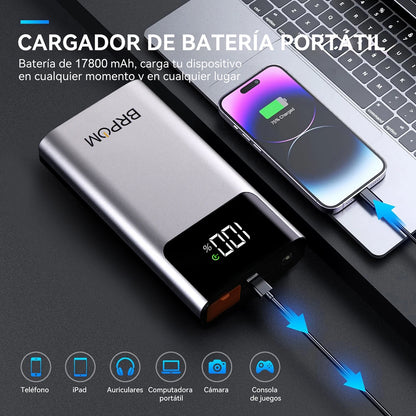 3-in-1 Portable Car Jump Starter 4000A Car Battery Booster Power Bank LED Lighting Small Battery Starter Device for 12V Car