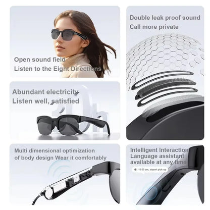 Lenovo 8K HD AI Smart Glasses AI Translation Hands-Free Calling AI Chat Logging Music Playback Smart Sunglasses for Men 2026 Ne