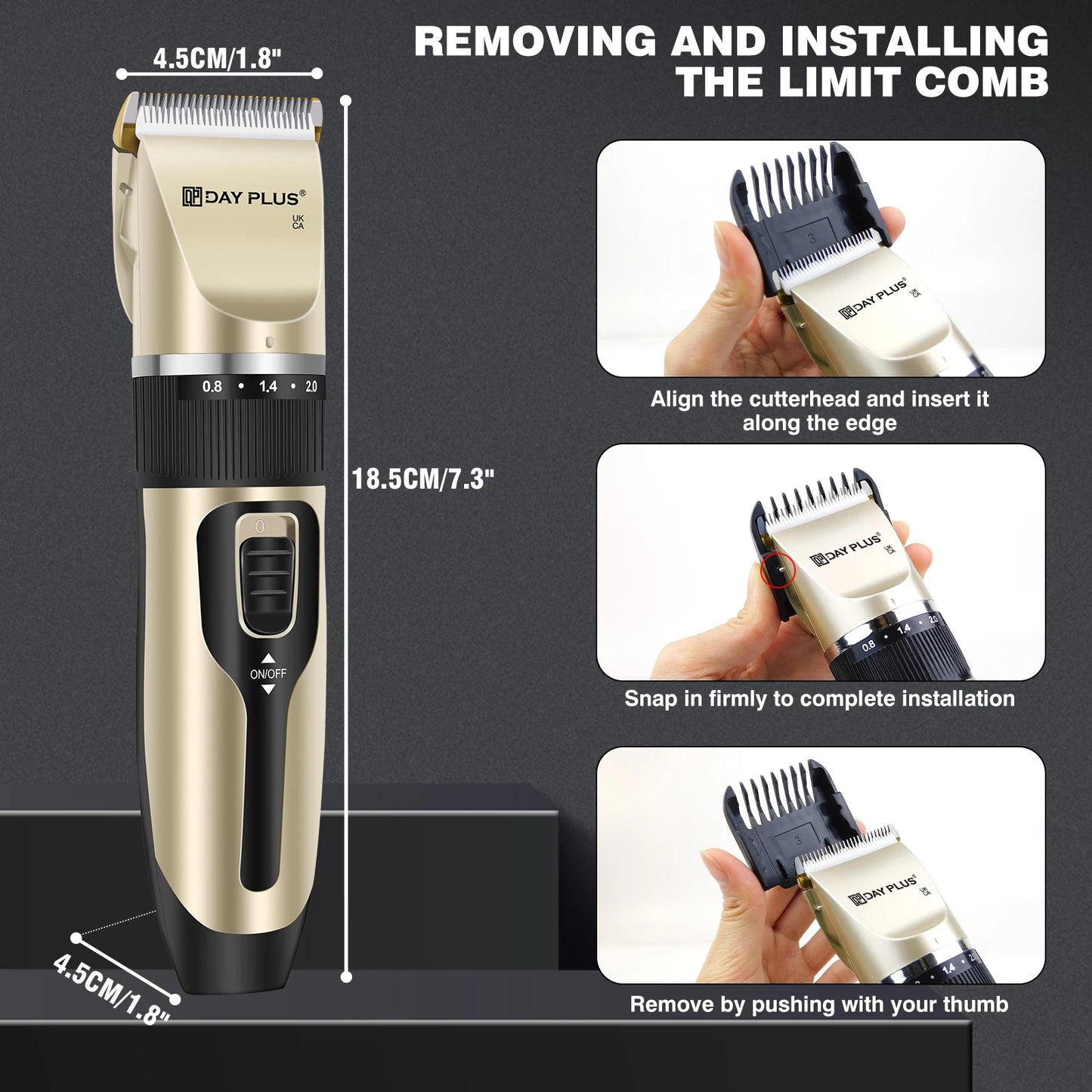 Professional Hair Trimmer, All-in-1 Body Hair Trimmer, Cordless Precision Trimmer, 90 Minutes Ultrasonic Sharp Blade for Men, Ki