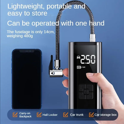 EAFC Portable Tire Inflator Rechargeable Electric Inflator For Car Bicycle Digital Air Compressor Football Ball Inflator Pump