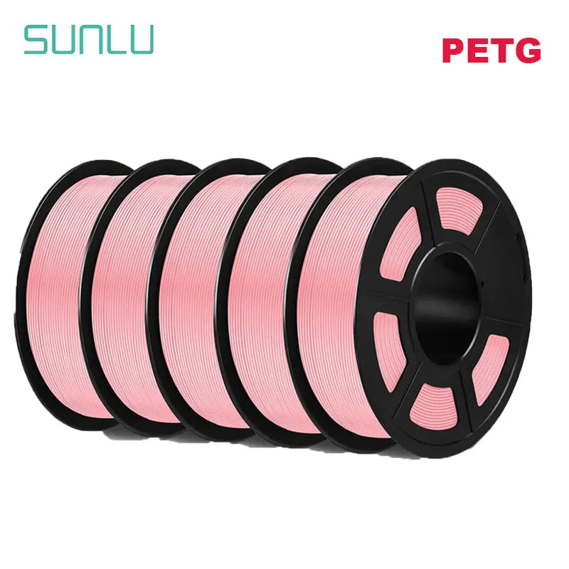 SUNLU 5Roll PETG/PETG Clear Filament 1.75 ±0.02mm 1kg Spool (2.2lbs) High Toughness Neatly Wound Filament Fit Most FDM Printer