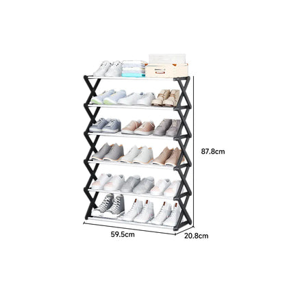 【Breeins】Foldable Multi-Tier Metal Shoe Rack for Entryway Shoes Storage Organizer Shelf Home Decoration Cabinet