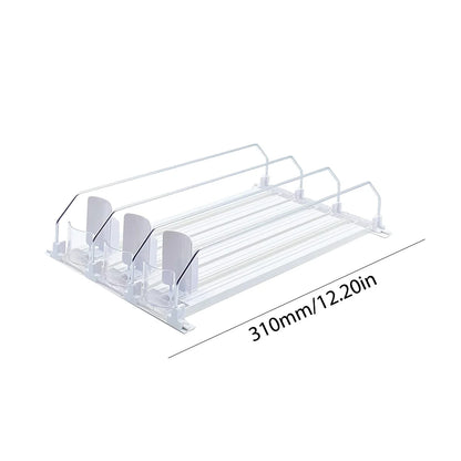 Can Shelf Pusher Adjustable WidthCanned Beverage Push Rack Spring Push Auto Beer Pusher Holder E-shaped Glide for Refrigerator