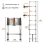 Telescopic Ladder Stainless Steel,load 150kg, Convenient Extendable ,For Pulling Walls, Changing Light Bulbs,Repairing Roofs,RV
